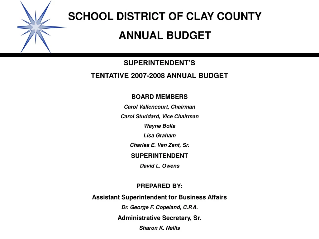 school district of clay county annual budget