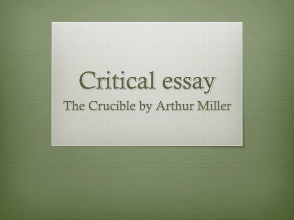 Critical essay