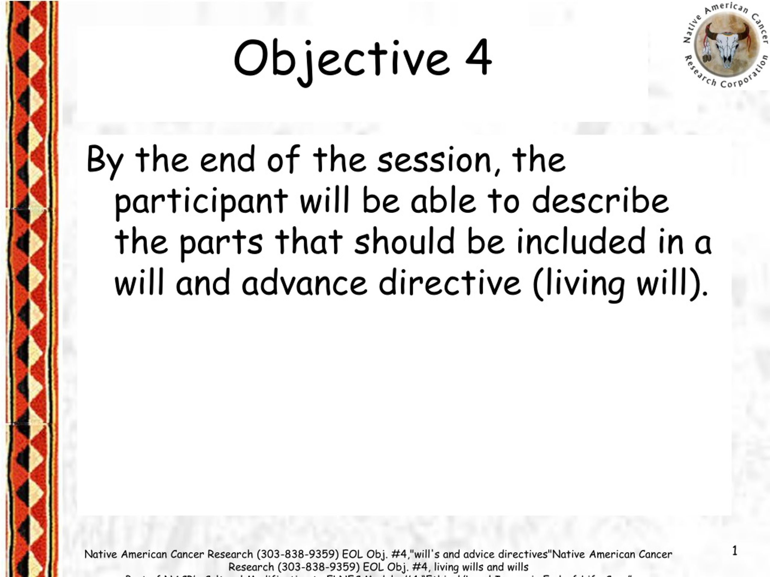 Wills and Directives for End-of-Life Care Workshop - slide 1
