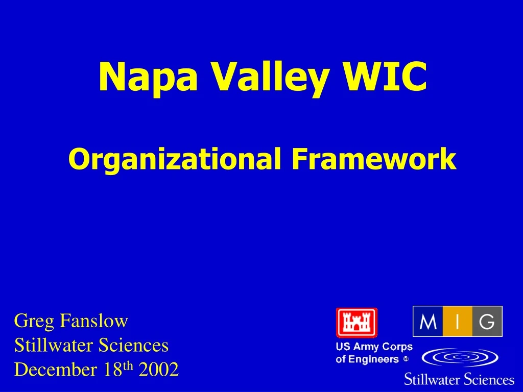 napa valley wic organizational framework