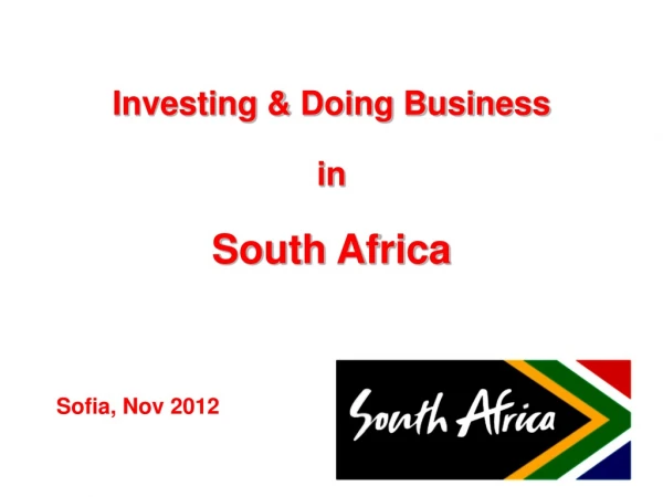 Investing &amp; Doing Business  in  South Africa