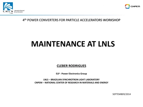 MAINTENANCE AT LNLS