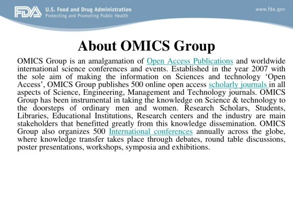 About OMICS Group