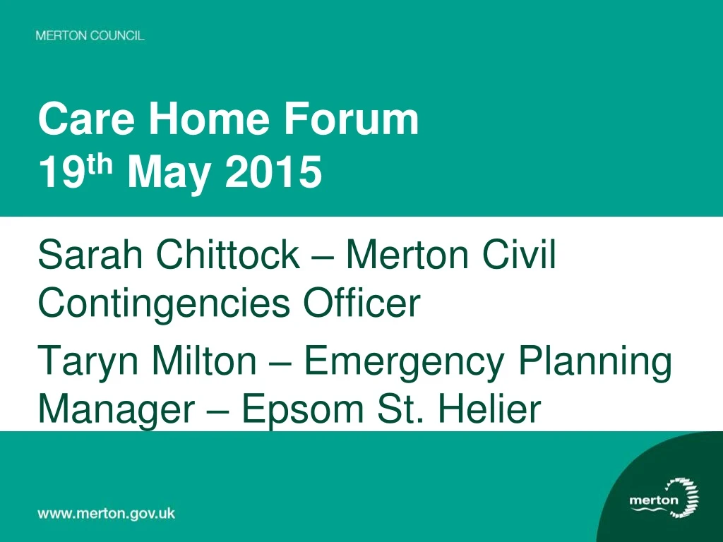 care home forum 19 th may 2015