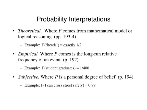 Probability Interpretations