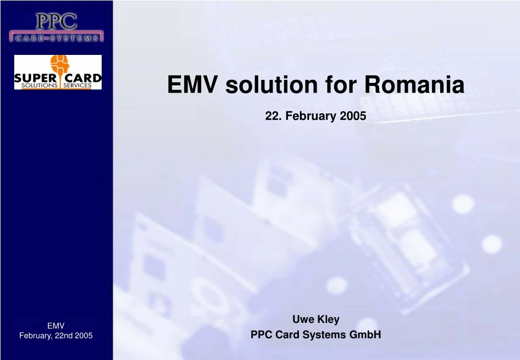 emv solution for romania 22 february 2005