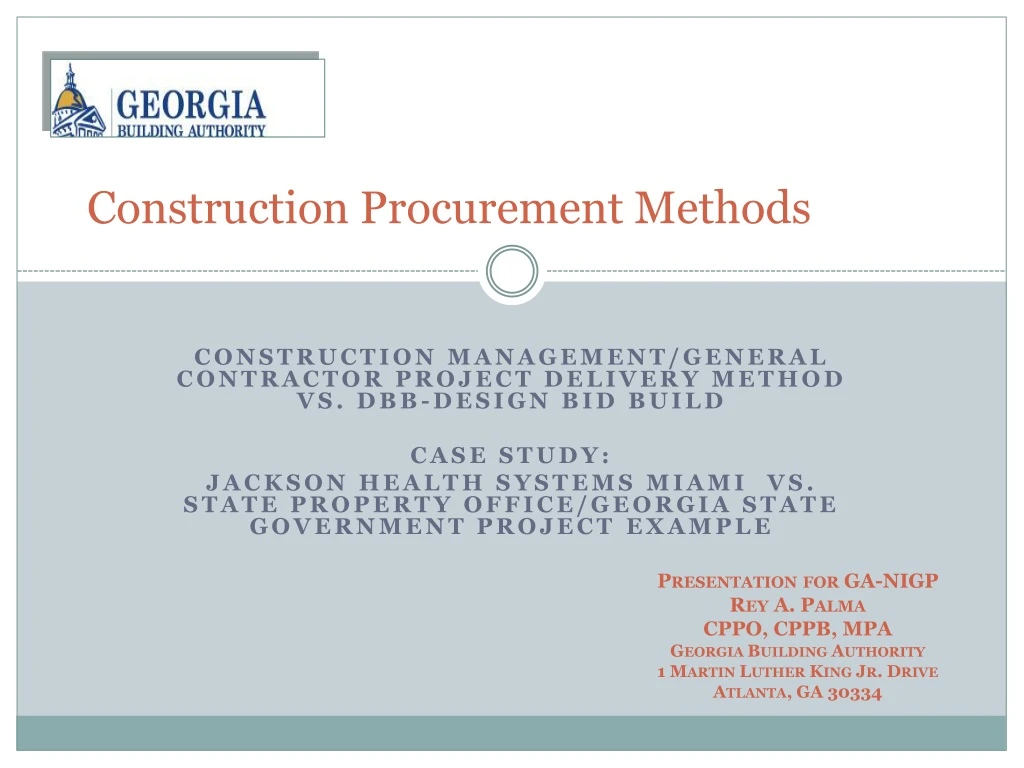 construction procurement methods