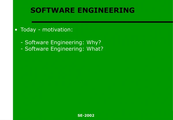 SOFTWARE ENGINEERING