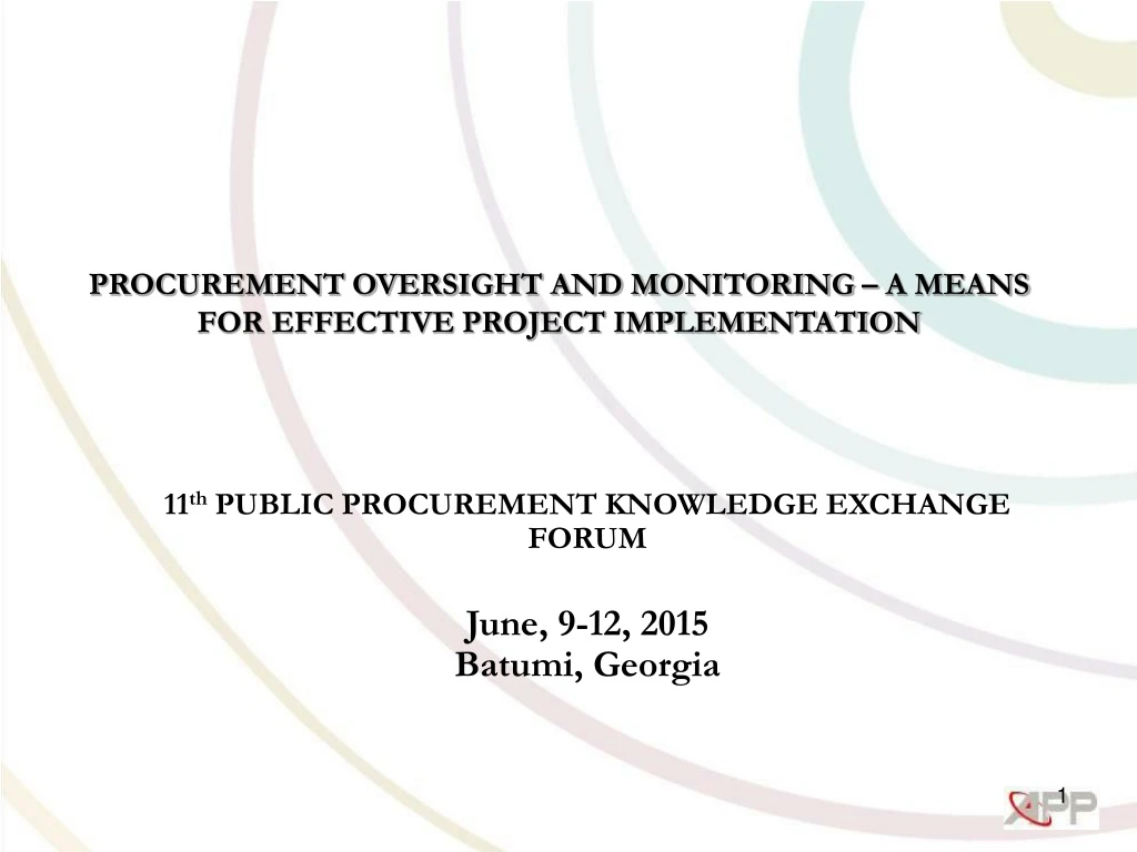 procurement oversight and monitoring a means