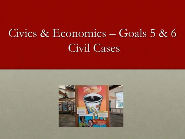 Civics &amp; Economics – Goals 5 &amp; 6  Civil Cases