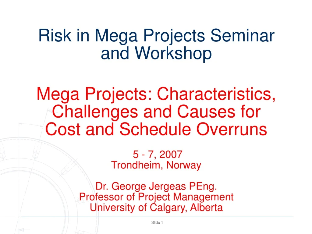 risk in mega projects seminar and workshop mega