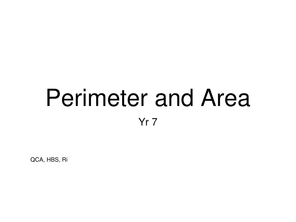 perimeter and area