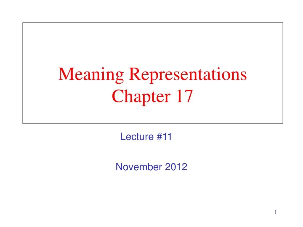 meaning representations chapter 17