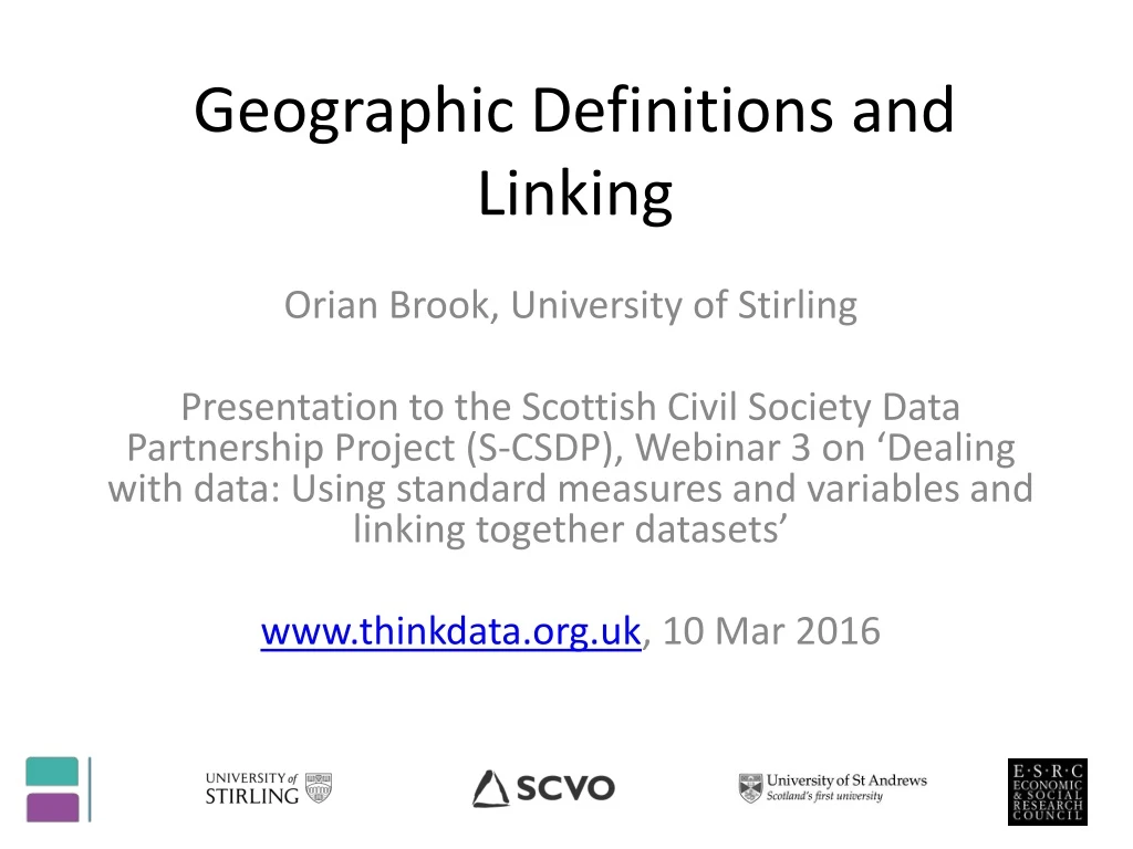 geographic definitions and linking