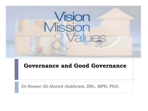 Governance and Good Governance