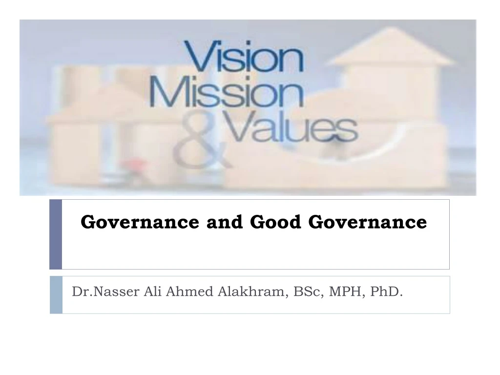 governance and good governance