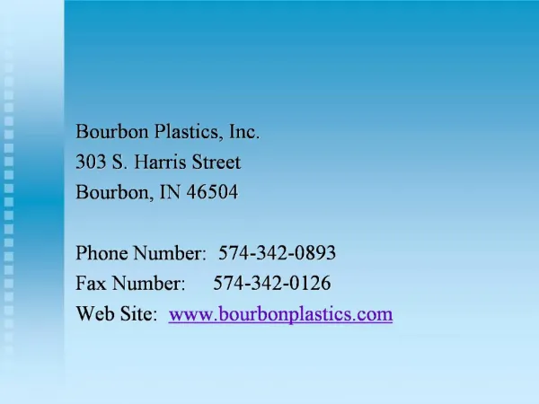 Bourbon Plastics, Inc.