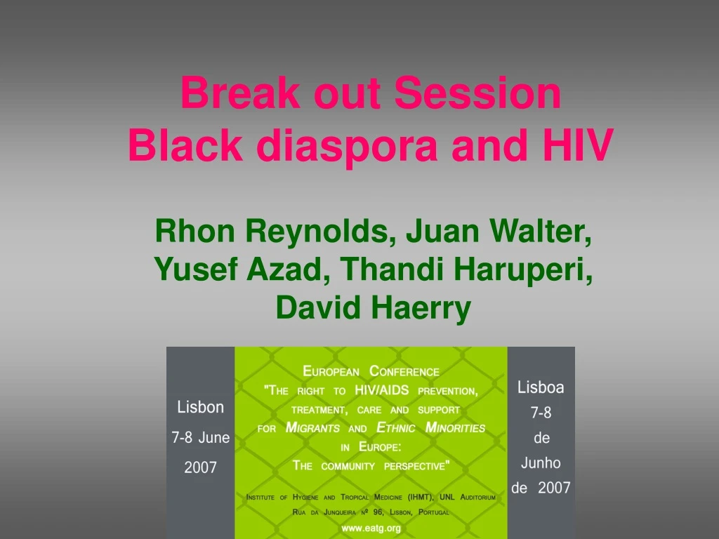 break out session black diaspora and hiv