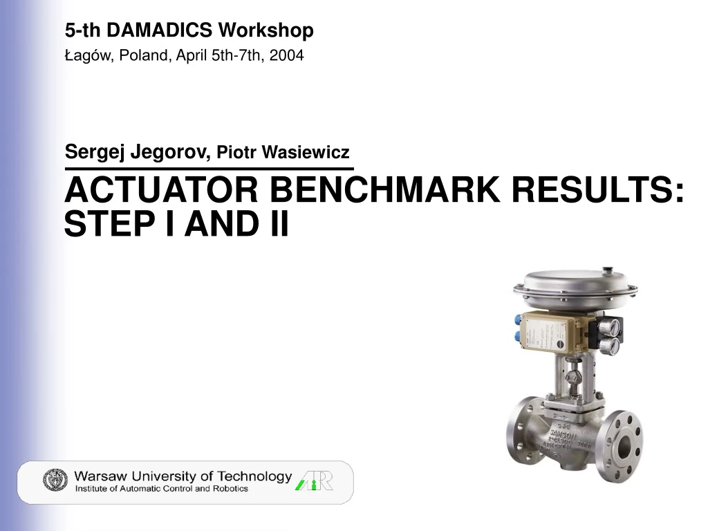 5 th damadics workshop ag w poland april