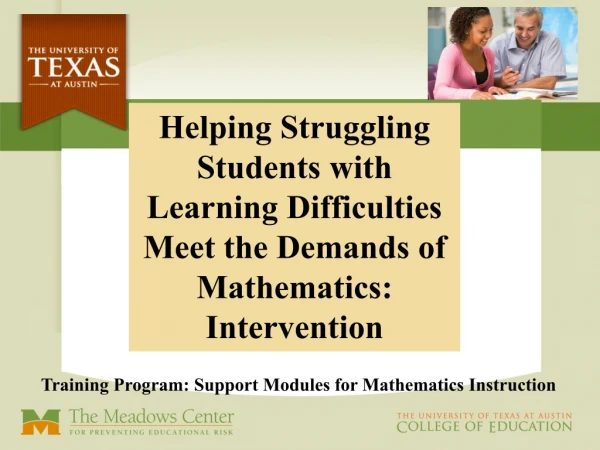 Training Program: Support Modules for Mathematics Instruction