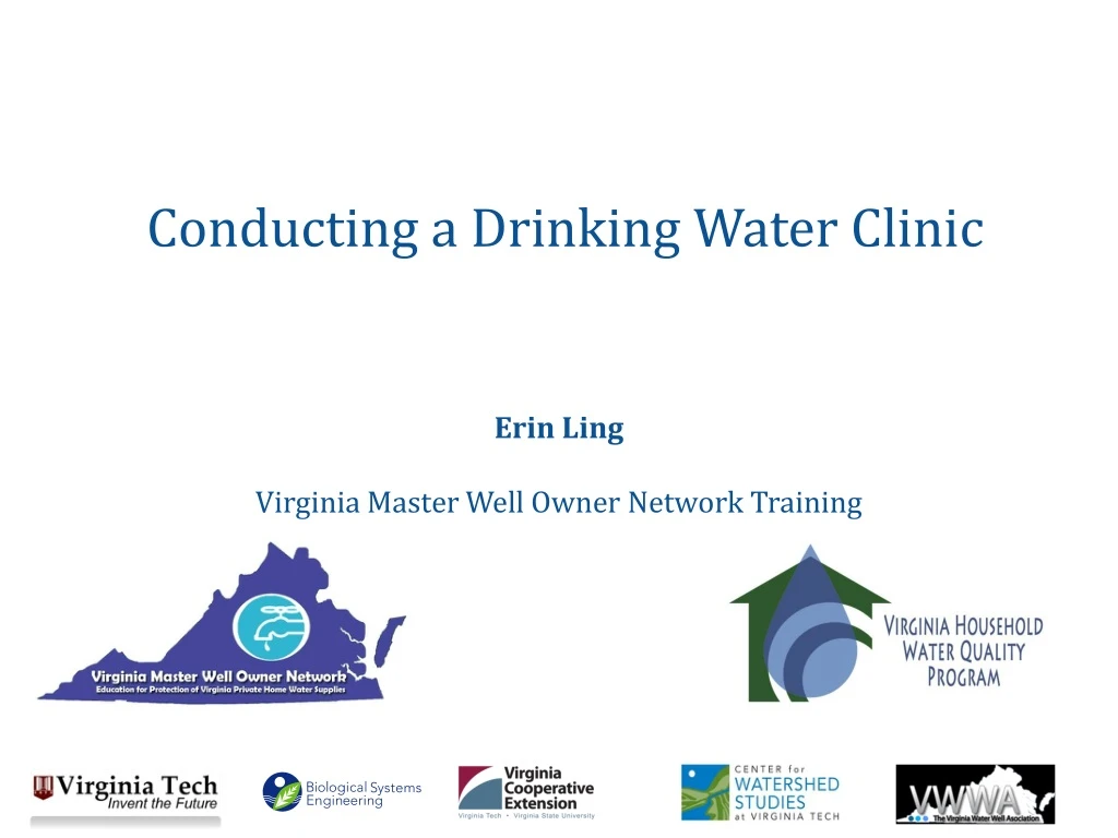 conducting a drinking water clinic