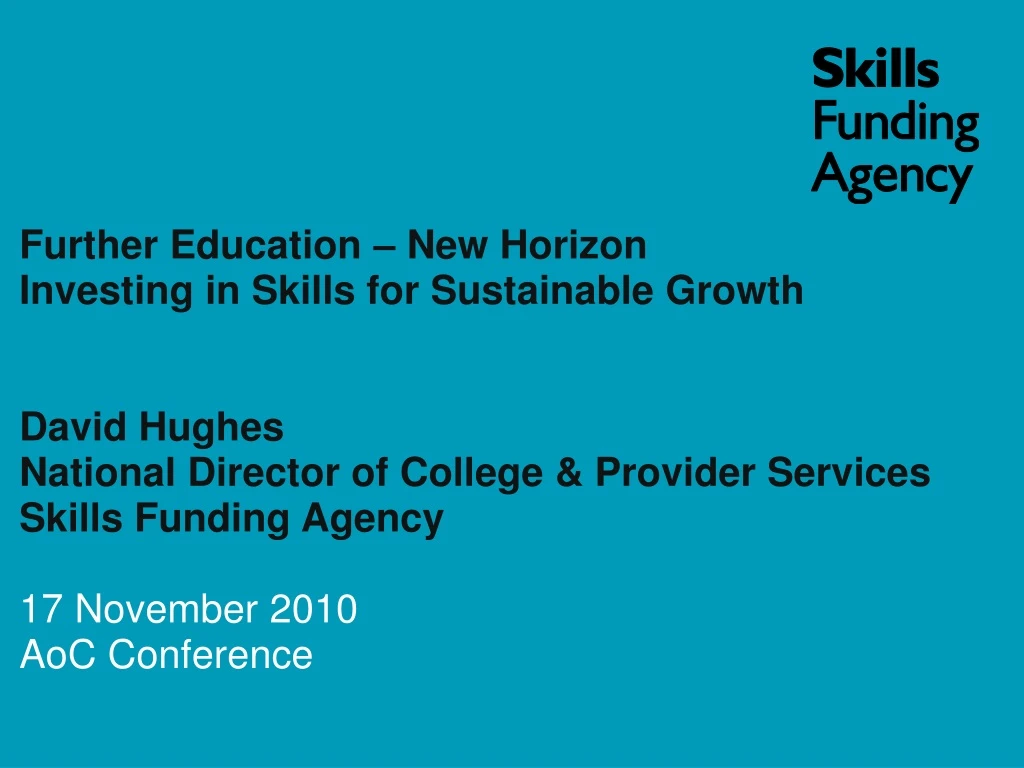 further education new horizon investing in skills