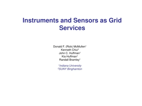 Instruments and Sensors as Grid Services