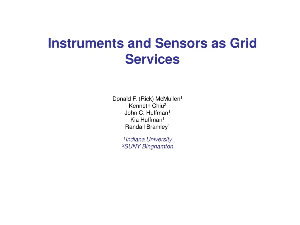 instruments and sensors as grid services