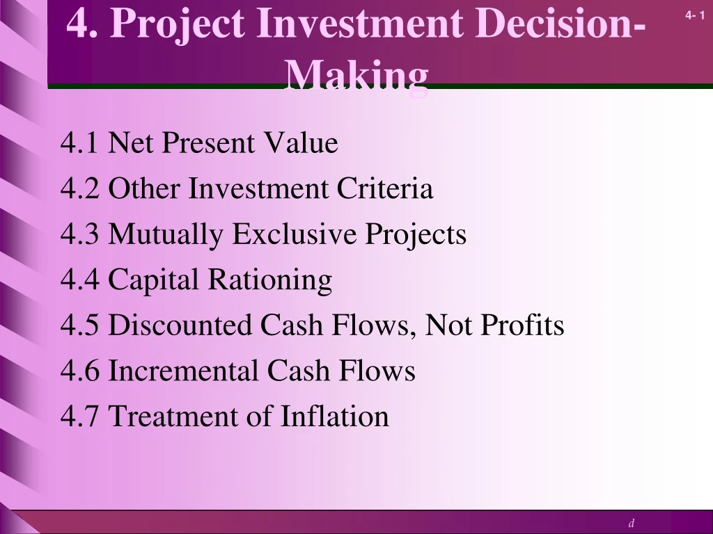4 project investment decision making