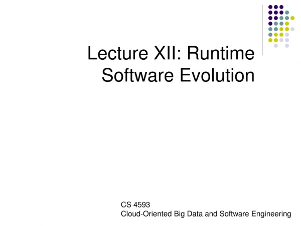 Lecture XII: Runtime Software Evolution