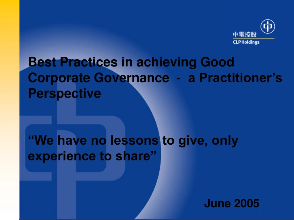 best practices in achieving good corporate