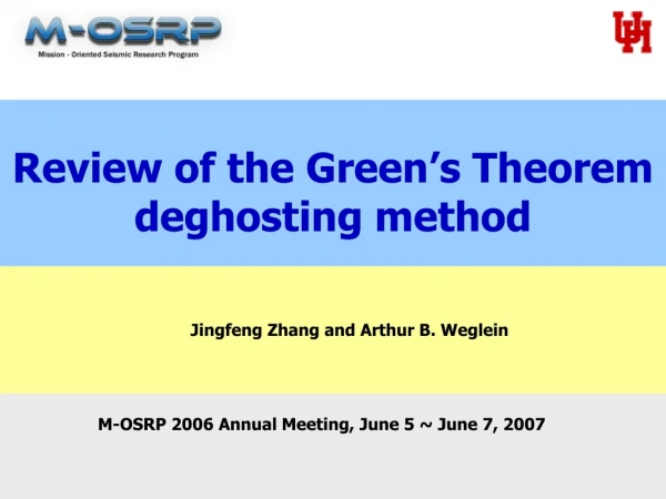 M-OSRP 2006 Annual Meeting, June 5 ~ June 7, 2007