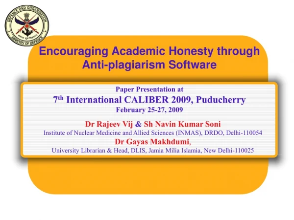 Encouraging Academic Honesty through Anti-plagiarism Software