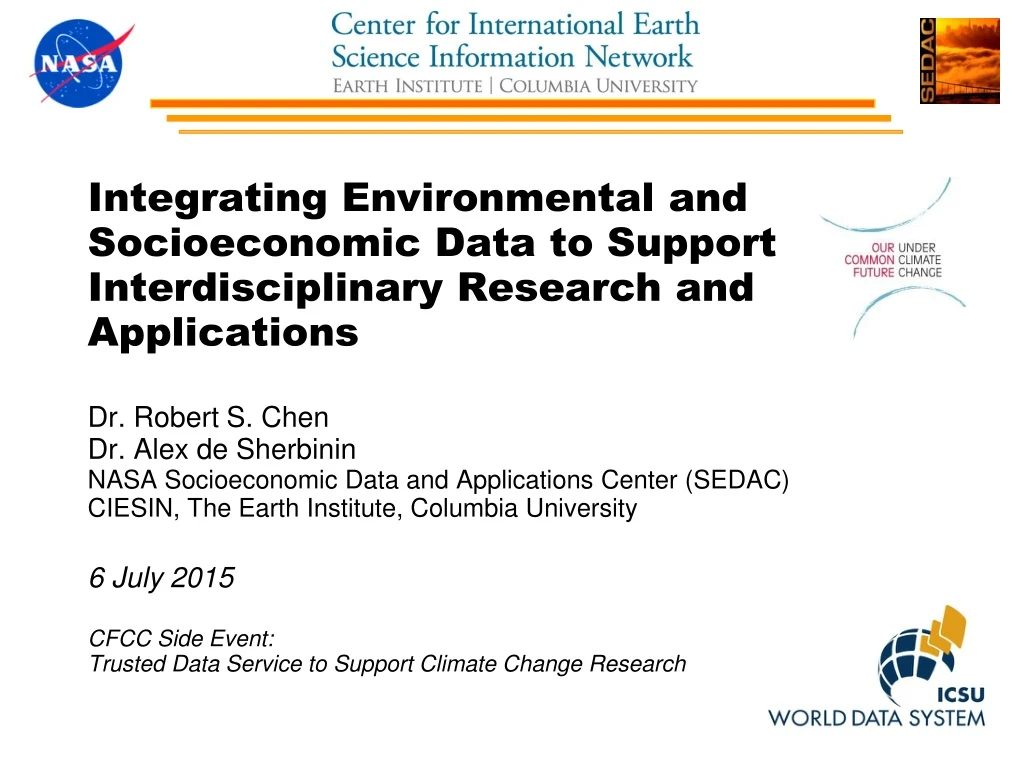 integrating environmental and socioeconomic data