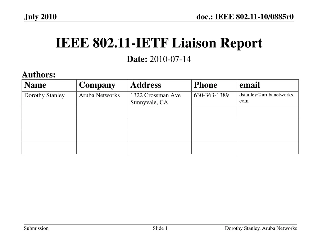 ieee 802 11 ietf liaison report