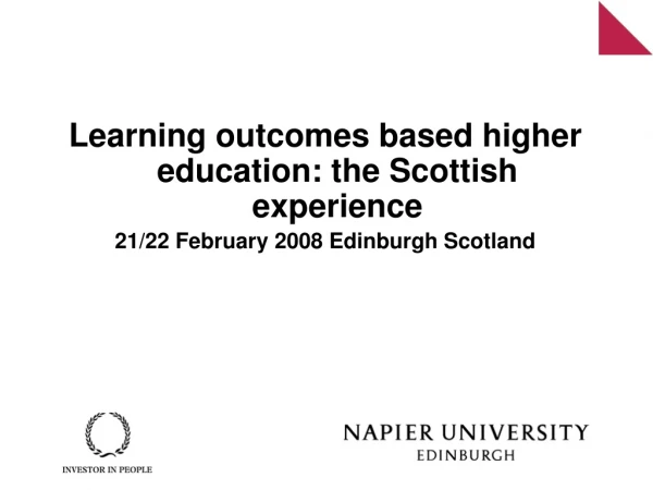 Learning outcomes based higher education: the Scottish experience