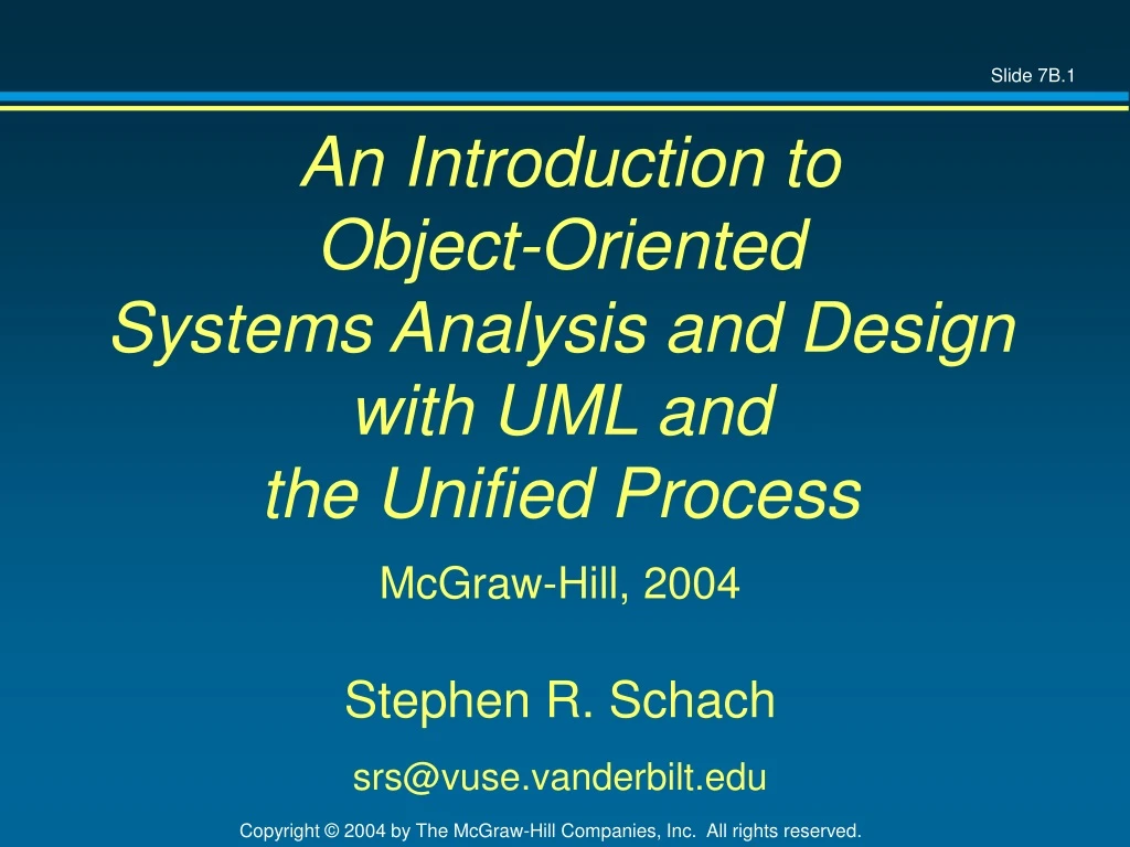 an introduction to object oriented systems