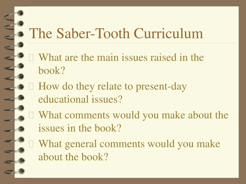 the saber tooth curriculum