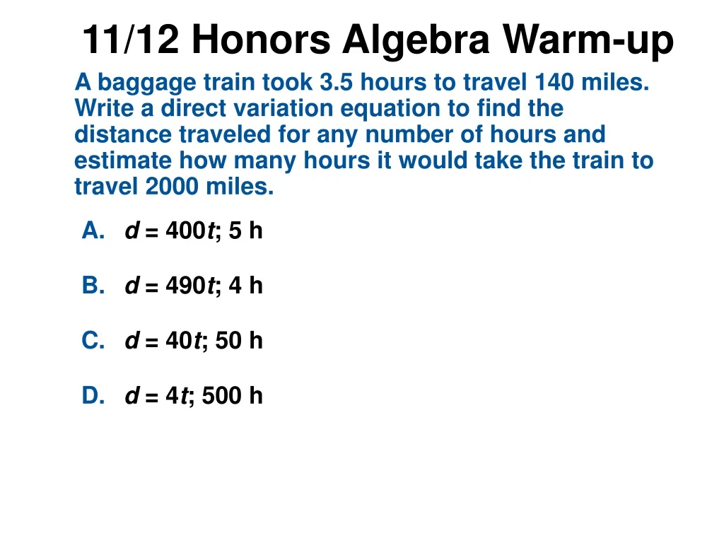 11 12 honors algebra warm up
