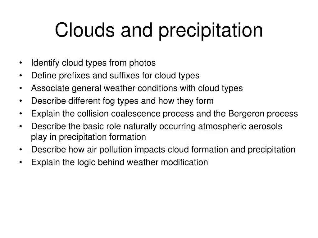 clouds and precipitation