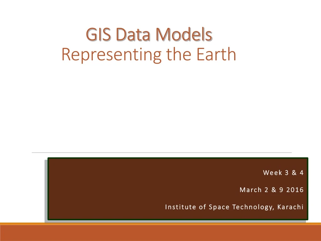 gis data models representing the earth