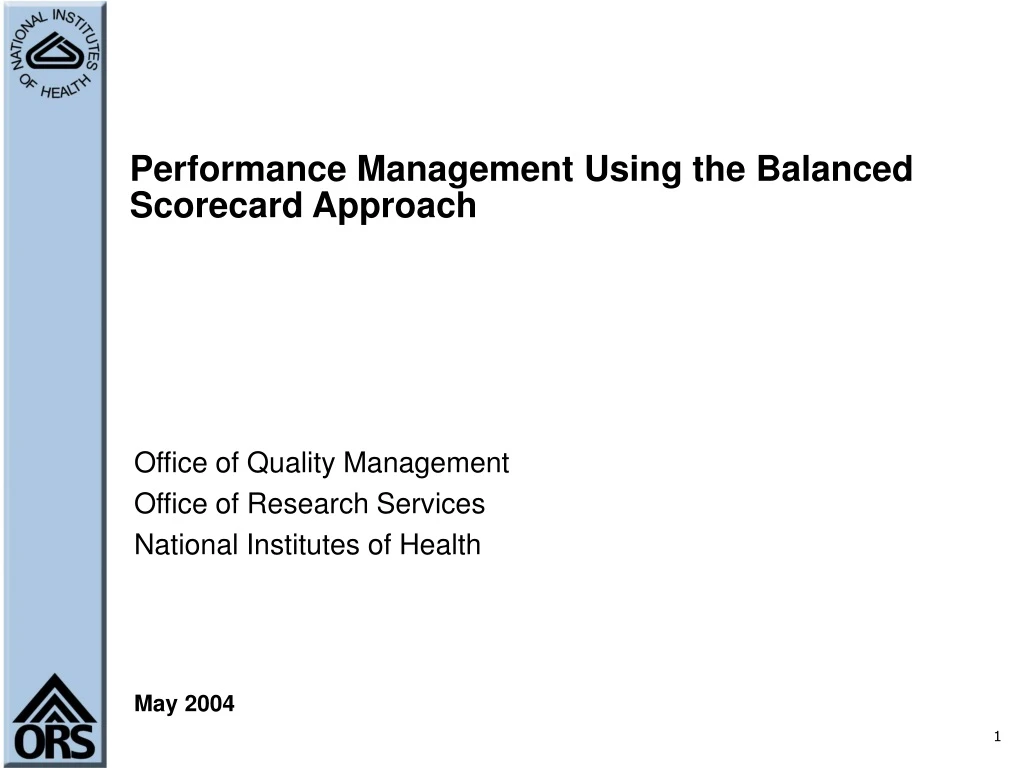 performance management using the balanced scorecard approach