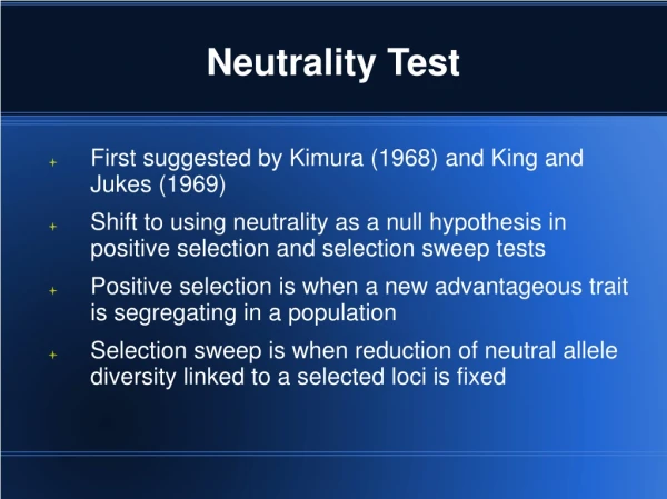 Neutrality Test