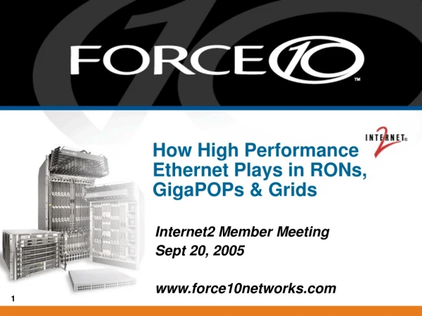 How High Performance Ethernet Plays in RONs, GigaPOPs &amp; Grids