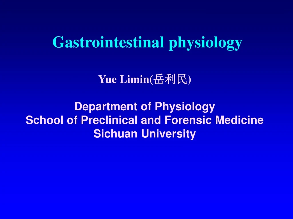 gastrointestinal physiology