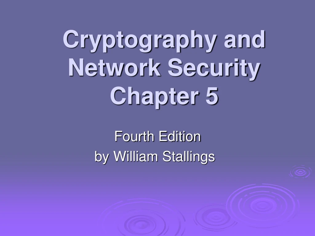 cryptography and network security chapter 5