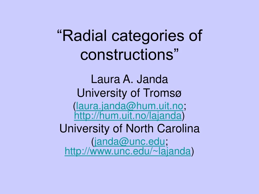 radial categories of constructions