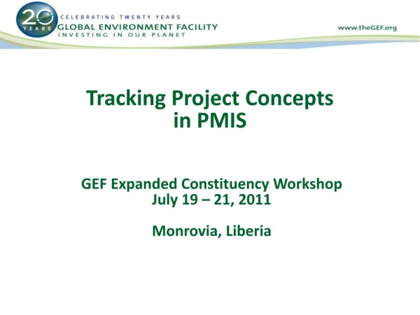 Tracking Project Concepts  in PMIS