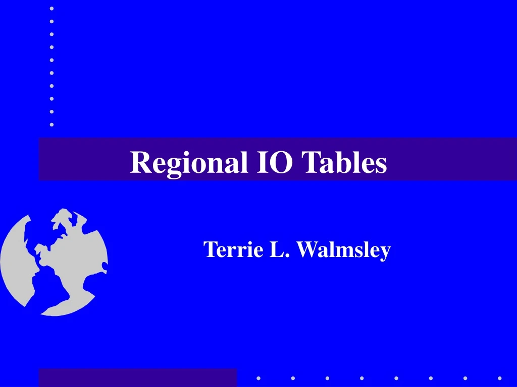 regional io tables