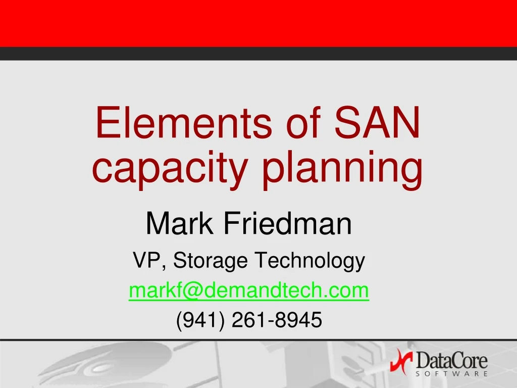 elements of san capacity planning